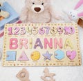 Personalized Wooden Name Puzzle with Shapes & Numbers • Custom Toddler Puzzle Gift • Montessori Learning Toy • Baby Keepsake product logo