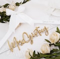 Bridal Hanger with Custom Name, Personalized Wedding Hanger for Bride, Gift for Bride, Mrs Hanger, Bride and Groom Hanger for Wedding Dress product logo