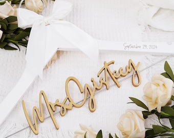 Cabide de noiva com nome personalizado, cabide de casamento personalizado para noiva, presente para noiva, cabide para senhora, cabide para noivo e noiva para vestido de noiva