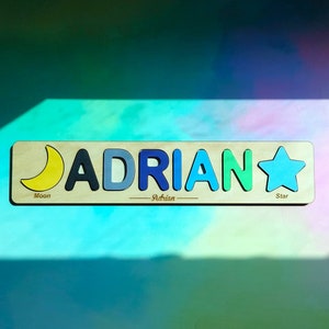 Juguete de rompecabezas de madera para bebé, regalo personalizado para niños, regalo de primer cumpleaños, regalo de bebé niño recién nacido, rompecabezas de nombre personalizado para niños pequeños, regalo de Baby Shower