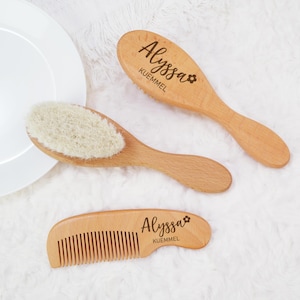 Custom Baby Hairbrush and Comb Set, Engraved Baby Hair Brush, Baby Brush and Comb, Newborn Brush, Welcome Baby Gift, Custom Baby Gift