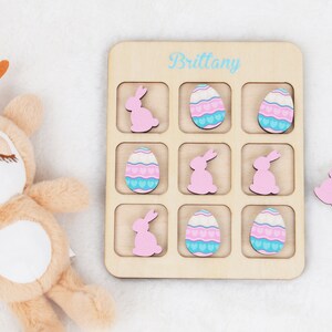 Tic Tac Toe Valentine, Custom Travel Game Children, Valentine's Day Gift for Kids, Valentines for Class, Wooden Kids Game, Personalized Gift image 2