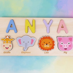 Custom Wooden Name Puzzle for Toddlers Personalized Puzzle Piece Names Handmade Toy Gifts Baby Keepsake Best Baby Gift BP063-AP723 image 5