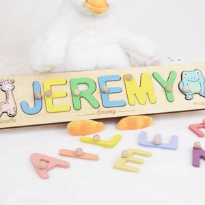 Personalized Name Puzzle with Elements, Easter Gifts for Kids, Child Toy Baby Shower Gift Girl Custom Toddler Gifts, First Birthday Gift Boy image 2