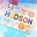 Personalized Gift for Kids, Custom Baby Gift, Baby Birthday Gift, Wooden Name Puzzle with Animals, Nursery Decor, Toy for Girls BP063MA1823 product logo