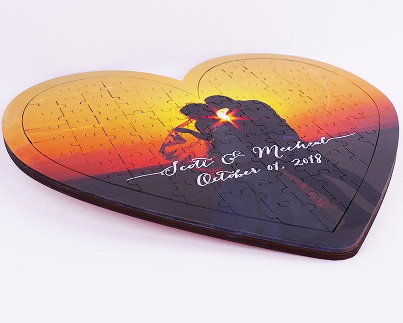 Personalized Jigsaw Puzzle Heartshaped Puzzles with Your Own Etsy