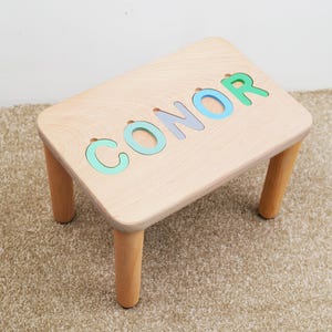 Handcrafted Custom Name Stools, Name Puzzle Stools for Kids, Stepstools with Names, Gifts for 18 Month Old, Baptism Girl Gifts