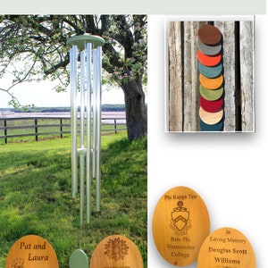 Large Wind Chime, Handmade Wind Chime, Custom Personalized, Engraved, Special Occasion Memorial Wind Chime, Wind Chimes, Engraved Wind Chime