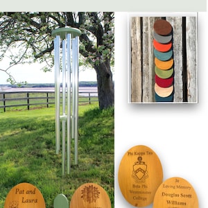 Personalized Memorial Wind Chime: Engraved 52&quot; Handmade Chime