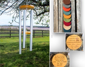 Personalized Memorial Wind Chime: Custom Engraved 30&quot; Tribute