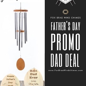 Custom Engraved Wind Chime for Dad | Personalized Fathers Day Gift, Thoughtful Dad Present, Wind Chimes