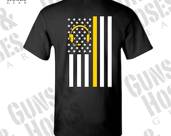 Telecommunications Week 2022 T-Shirt - Dispatch, 911 Dispatch, Police, Fire, Ambulance, Gold Line