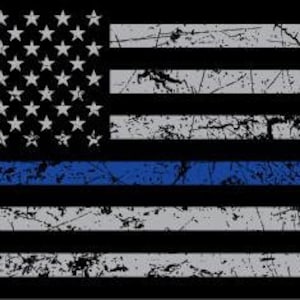 USA vlag dunne blauwe lijn grijze noodlijdende sticker sticker, TBL USA vlag sticker