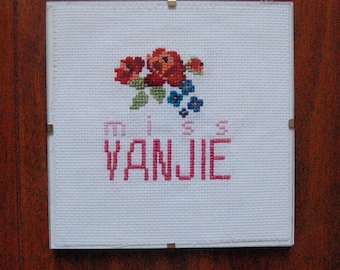 Miss VANJIE Framed Cross Stitch