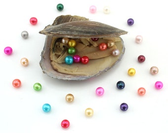 Hot sale 50 PCS 7-8mm Rice Oval AAA Freshwater with Pearl oysters,Hot pink,Red,Blue,Orange,Yellow,Green,Champagne,Brown,Black,Bulk,Wholesale