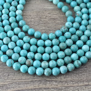 Smooth Round Turquoise Beads,Blue Turquoise Round Beads,Healing Gemstone Beads,Loose Beads Supplies,Christmas Gifts,DIY Jewelry-6mm/8mm/10mm