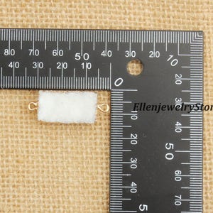 1Pcs White Druzy Crystal Connector,Gold Plated Edge Freeform Rectangle Pendent with Double Bails,Druzy Cluster Gemstone Connector,DIY Gifts