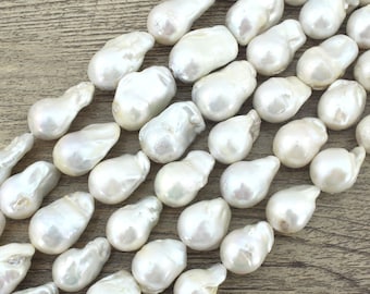 15x25mm Genuine Natural Freshwater Pearls,Real Baroque Pearls Supply,Irregular Teardrop Pearls,DIY Bridesmaid&Wedding Pearls Necklace-EN106