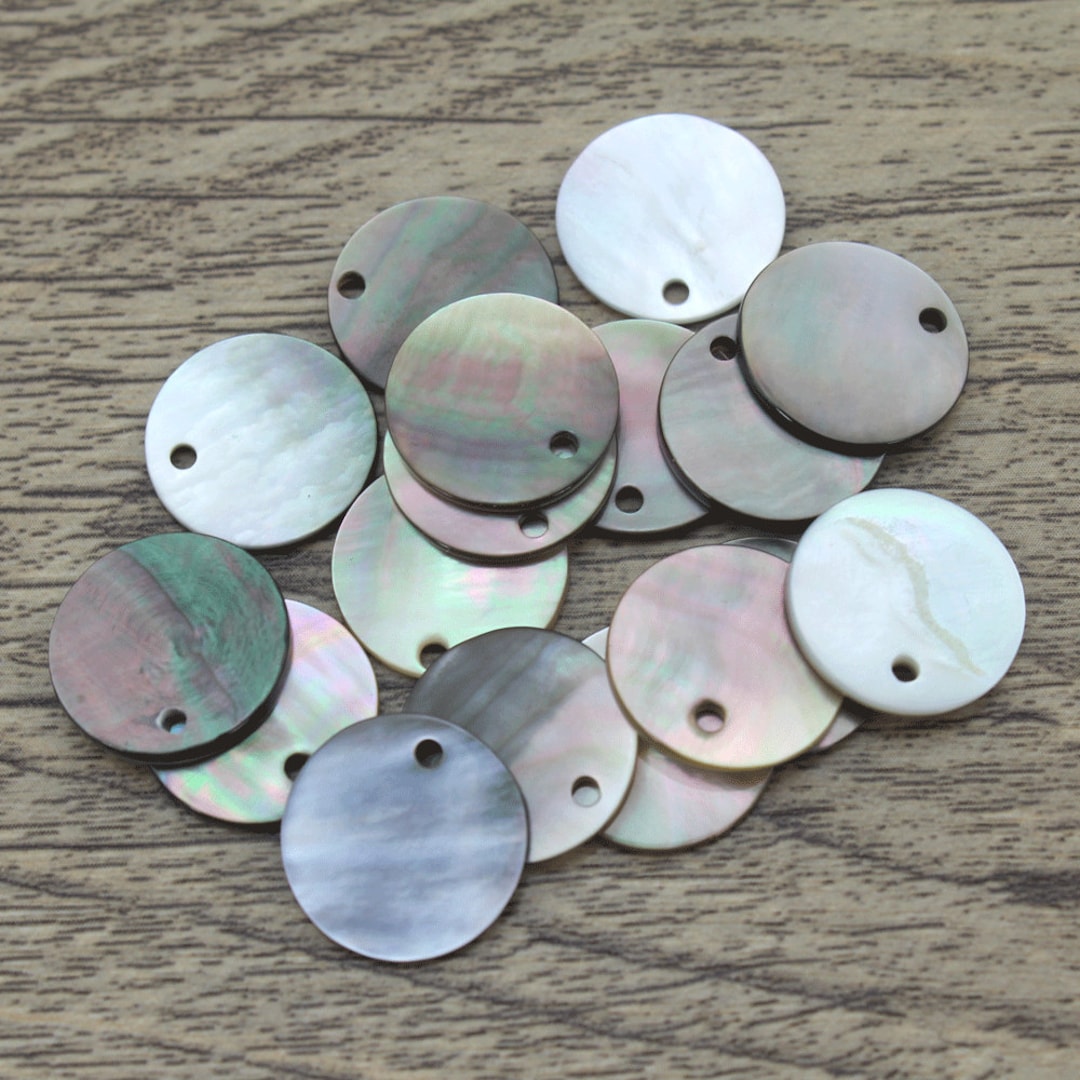 Shell Coin Pendant 10pcs Natural Black Shell Pendants,15mm Round Shell Coin Charms,loose ...