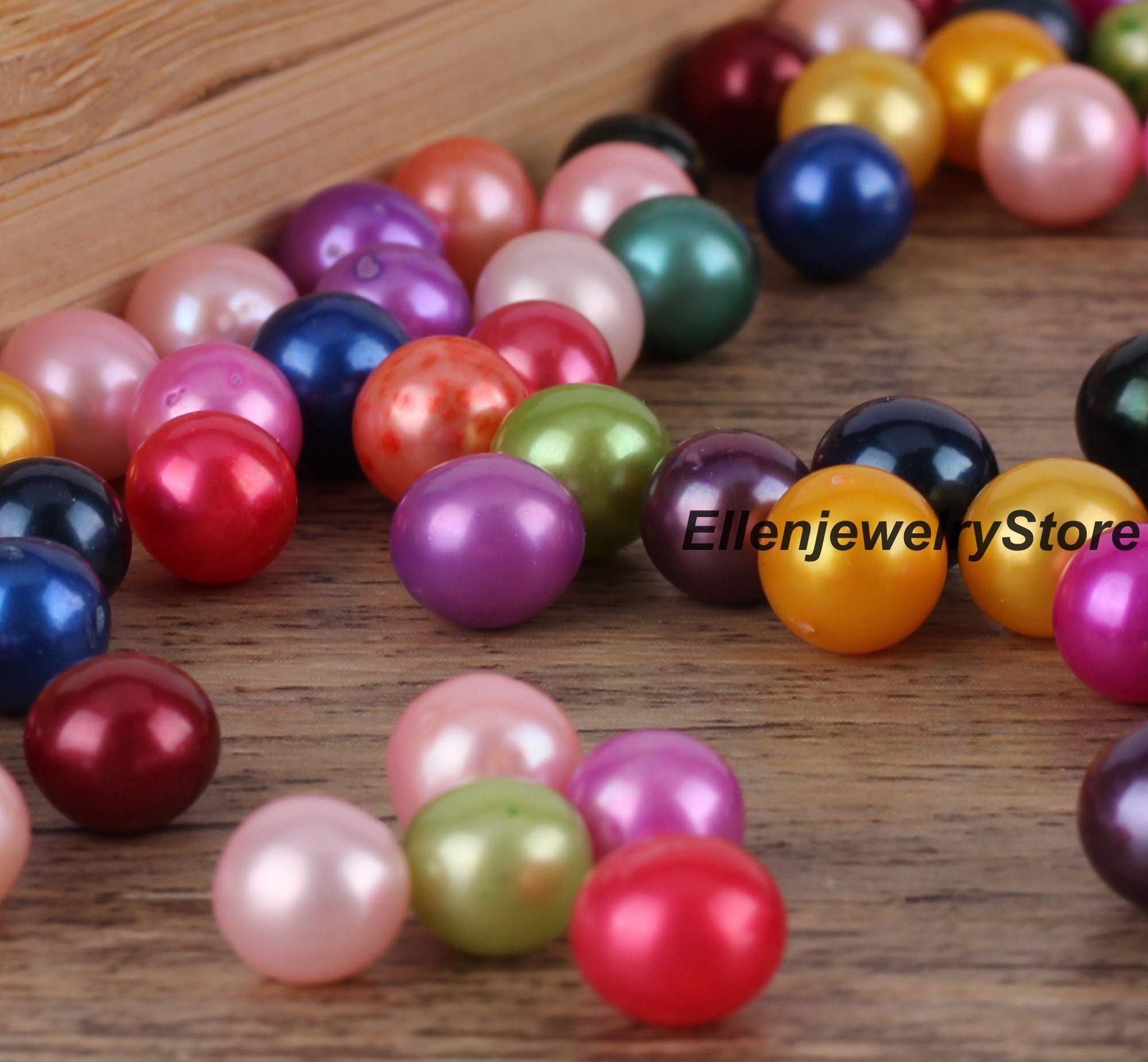 3-6mm Mix Size Acrylic Transition Color Round Pearl Loose Mermaid Beads  Jewelry