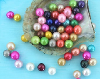 50 perles en gros de qualité AAA 6-7 mm, perles en vrac de couleurs mélangées, perles rondes colorées sans trou, pour pendentifs cage, bijoux en perles bricolage