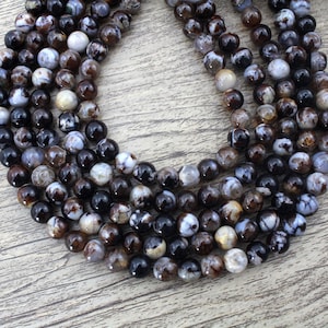 High Quality Black Brown Stripe Agate Beads,Loose Smooth Round Agate Beads Supply,Wholesale Agate ,Agate Beads for Jewelry Making,DIY Gifts