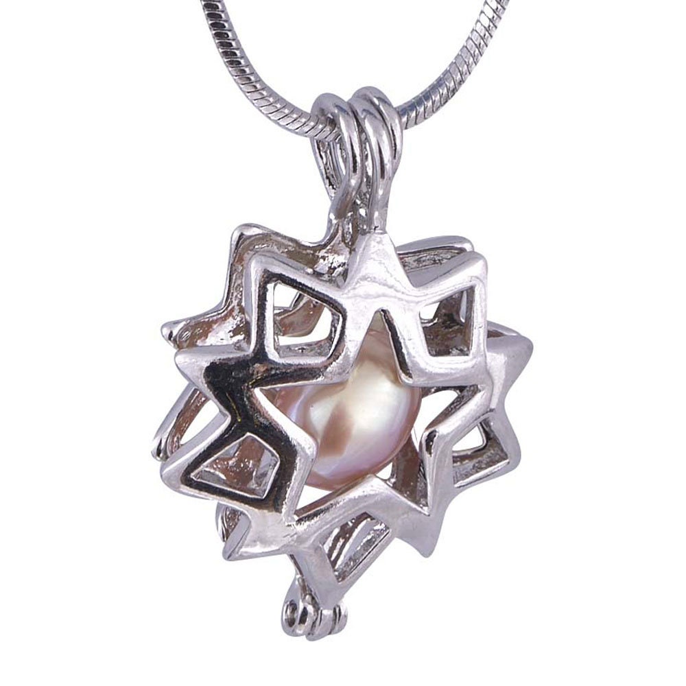 5pcs/lot Bright Silver Flower Locket Pendant Pearl Cage Beads Floating L215 5pcs/lot Bright Silver Flower Locket Pendant Pearl Cage Beads Floating L215