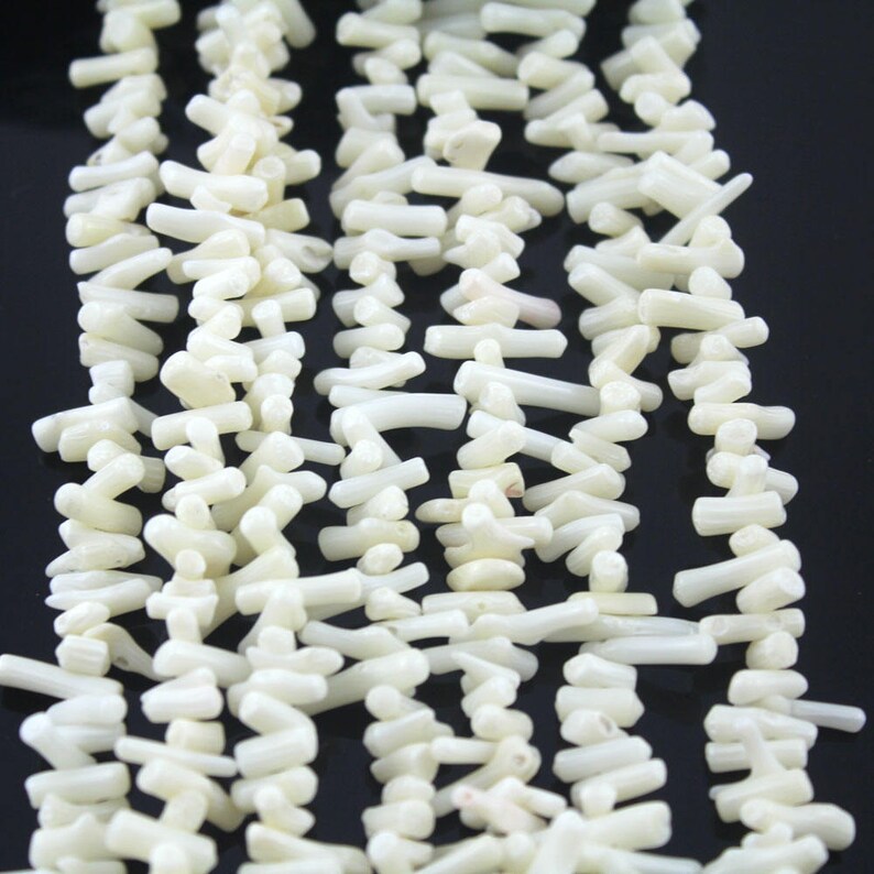 Coral Beads White Coral Beads Branch Coral Beads Stick Coral Etsy
