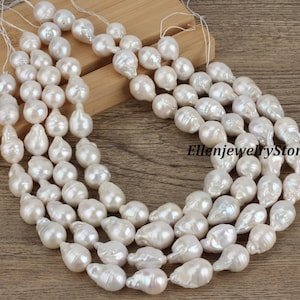 13-15 x 13-18 mm echte natuurlijke witte zoetwaterparels, losse grote theedruppel barokke parel, doe-het-zelfparels sieraden, groothandel parels, bruiloft parels