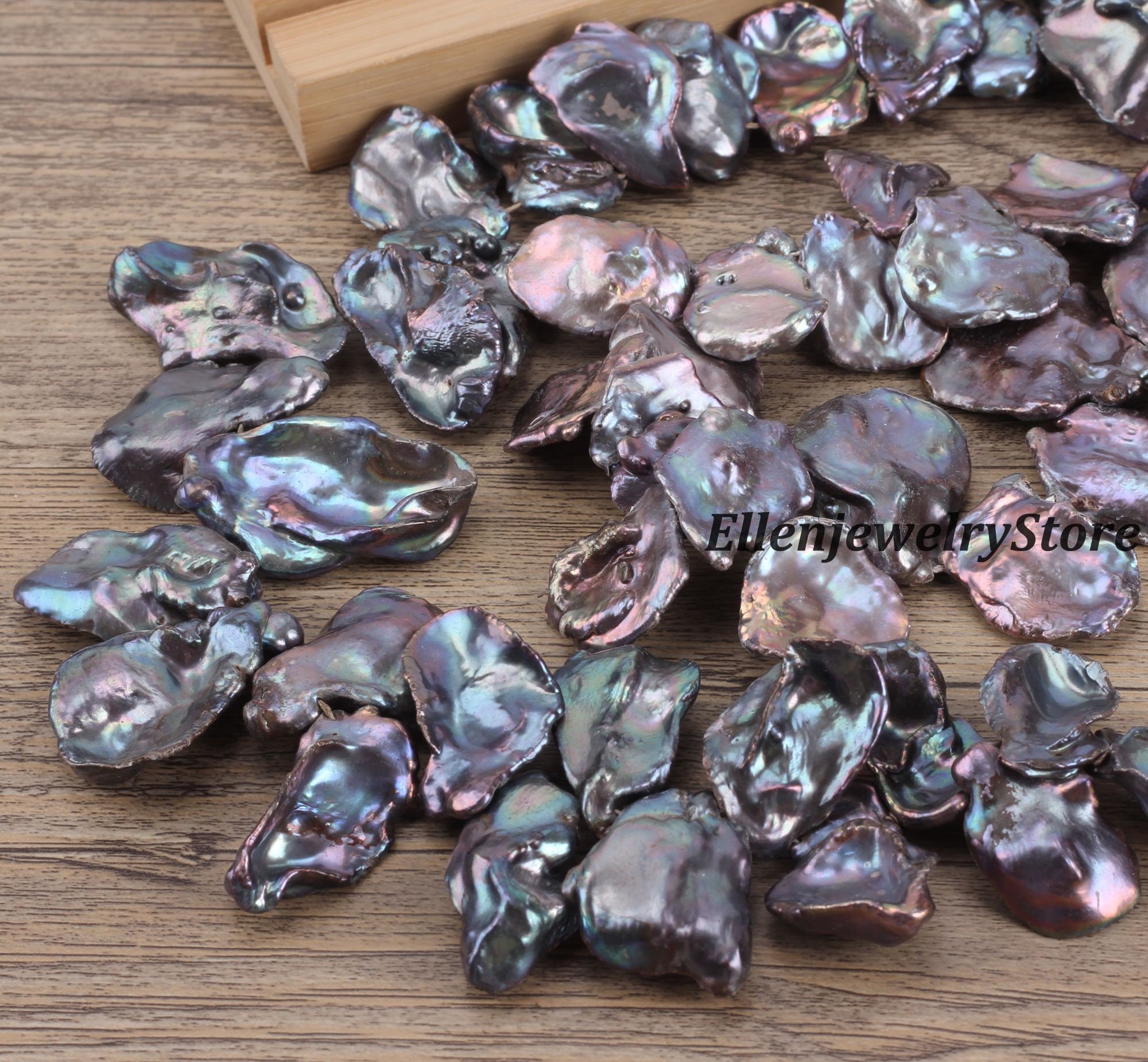 18-22x23-28mm Natural Freshwater Pearls,high Luster Peacock
