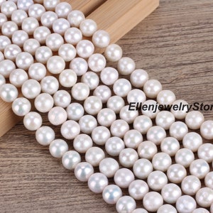 10-11mm Smooth Edison Freshwater Pearls,Natural White Round Pearls,Wholesale Pearls,Loose Pearls Supply,DIY Jewelry-35pcs-15inches-ADS0018
