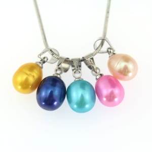 100 PCS 7-8mm Natural Rainbow Pearl Pendant,Charms for Necklace Jewelry Making,DIY Gifts for Her,Pearl Necklace Pendant,Wholesale Pendants