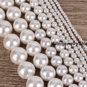 White Smooth Shell Beads,2mm 2.5mm 3mm 4mm 6mm 8mm 10mm 12mm AAA Grade Perfect Round Shell Beads for Jewelry Making,Wholesale Beads-SH001