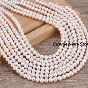 7-8mm Natural White Round Freshwater Pearls,High Quality Pearls,High Luster Pearls,Wedding Bridal Pearls,Jewelry Making,Wholesale-BHY003-14