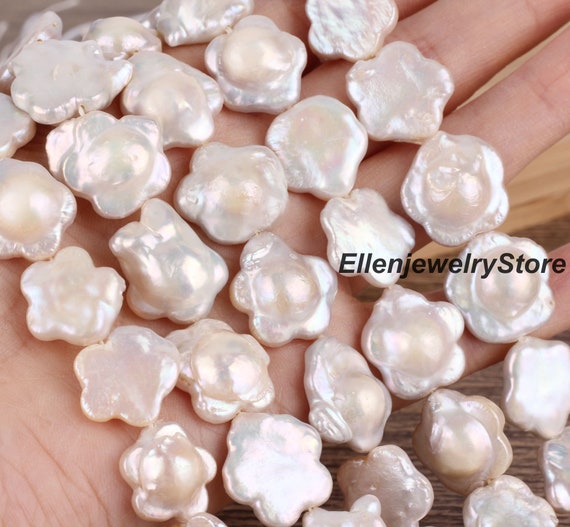 Loose Flower Pearls, Genuine Freshwater Pearl Beads in Natural