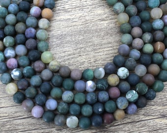 Frosted Round Indian Agate Beads,Bead for Jewelry Making,Wholesale Agate,DIY-MS0080
