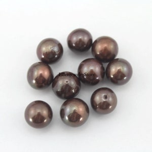10 PCS Loose Edison Pearls Beads,AA Grade 9-12mm Brown Pearls,Loose For Cage Pendants,Wholesale No Hole Pearls,Pearls Party,DIY Gifts-9#