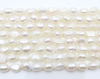 8-9 mm natuurlijke witte Nugget parels, zoetwater gekweekte parels, groothandel parels, losse parelbenodigdheden, sieraden maken, parels voor het maken van kettingen