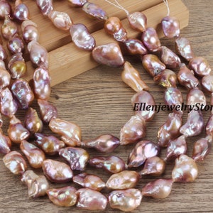 13-17x18-28 MM natürliche lila Flameball Barock Perle, lose kernhaltige Perle, Perle für DIY Halskette / Armband / Ohrringe, Großhandelsperle-YHZ004-7