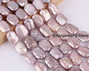 13x18mm Natural Purple ,Rectangle Coin Freshwater Pearls  Strand Supply,Jewelry Making,DIY Gift-YX002