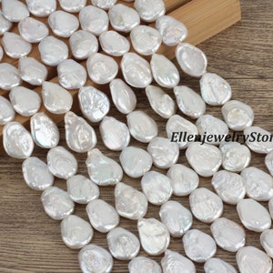 16-17x21-22mm Natural White Coin Pearl,Freshwater Pearls Supply,High Quality Button Pearl,Jewelry Making,DIY Jewelry,Wholesale Pearl-NK001-4