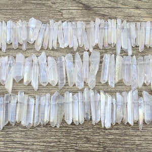 4-6x15-35MM Slender Limpid Quartz Beads,White Crystal Points Beads,Crystal Stick Spike Beads,Quartz Pointy Beads Supply,Wholesale Crystals