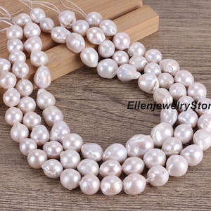 13-15x15-17 mm Hochglanz Natürliche Süßwasserperlen,echte Feuerball Barock Perle,Perlen für Geschenk,DIY Perlen Schmuck-23 Stück-16inches-YHZ002-12
