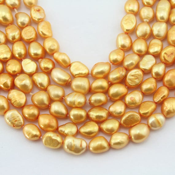 真珠 ルース イエロー 9ミリ 8-9mm Real Pearls,natural Freshwater Pearls,yellow Nuggets