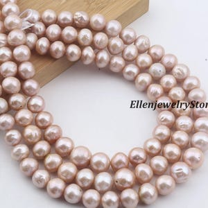 12-15MM Natural Light Purple Freshwater Pearls,Loose Round Pearl Beads Full Strand,Genuine Pearls Strands,DIY Pearls Jewelry,Gifts-ADS001
