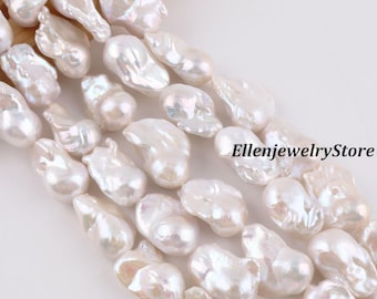 Natural White Baroque Freshwater Pearl Beads for Jewelry Making, DIY Supplies