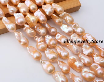 13-15x23-30mm Natural Pink Flameball Baroque Pearl Strand,DIY Necklace/Bracelet/Earrings,Wholesale-YHZ004-12
