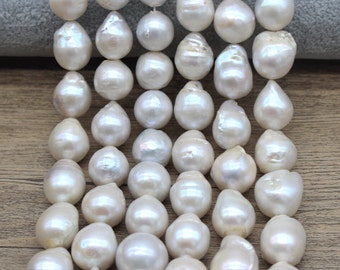 14-16X18-22mm Süßwasserzuchtperle, hochwertige unregelmäßige Perlen, natürliche weiße Perlen, Perlen für Halskette / Armband, 15,5 Zoll