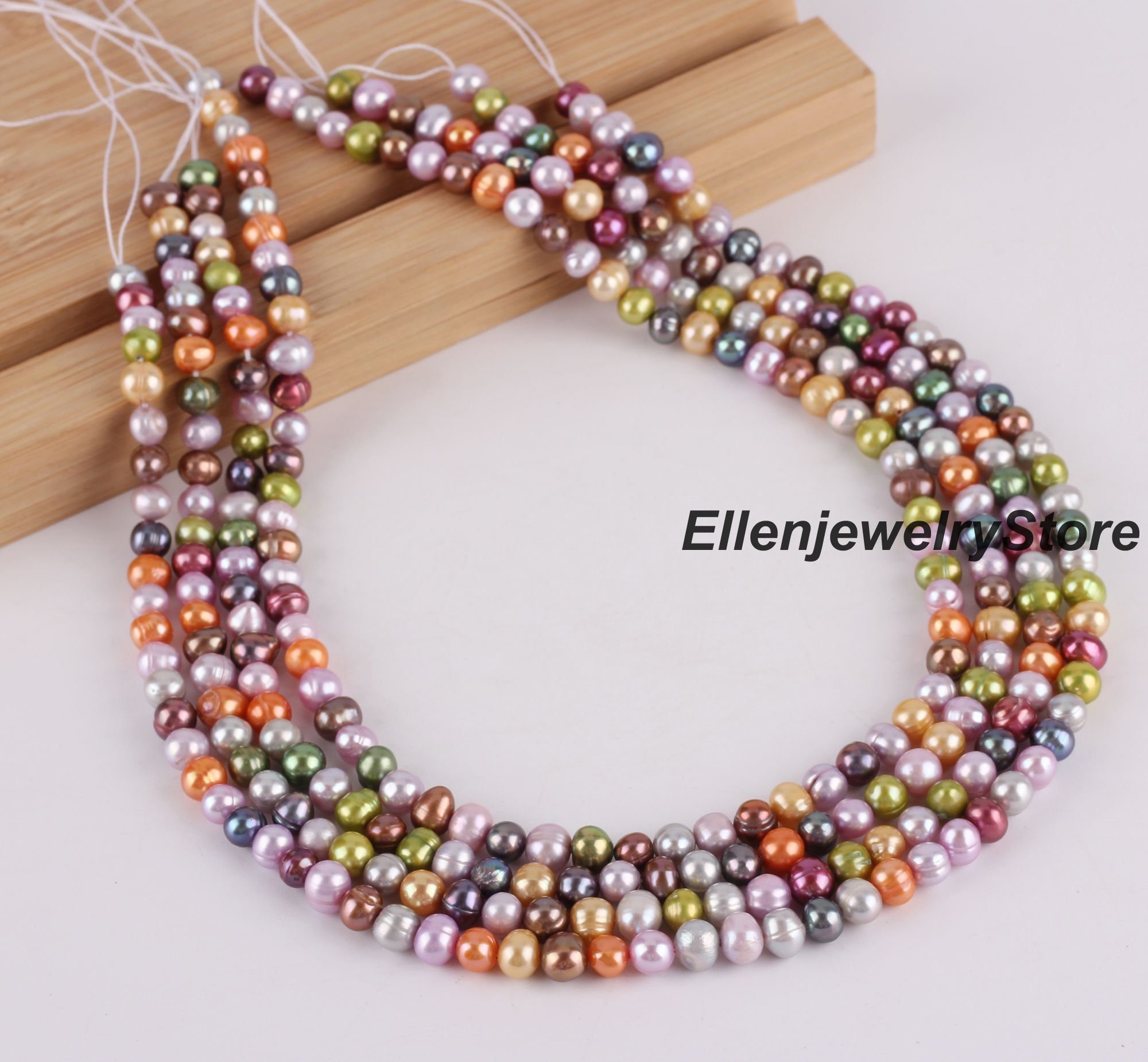 6-7mm Colorful Genuine Freshwater Pearl,Loose Colorful Pearls Supply,Wedding Pearl,Jewelry Making Pearl for DIY Necklace/Bracelet-BHY004-3