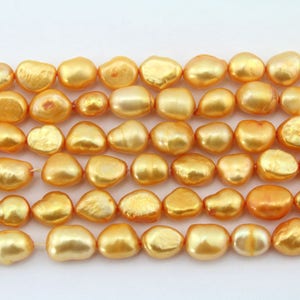 8-9mm Real Pearls,Natural Freshwater Pearls,Yellow Nuggets Pearls,Loose Yellow Pearls Supplies,DIY Pearls Jewelry,Wholesale Pearls-EN012